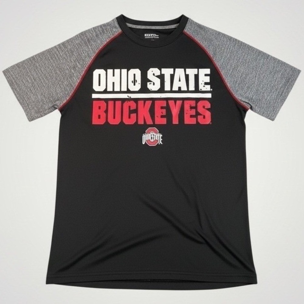 Ohio State Buckeyes Fan Men Medium Performance T-Shirt Black Athletic College